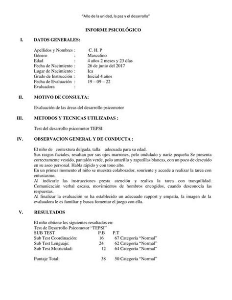 Informe Psicologico Roxana Juarez Tello Udocz