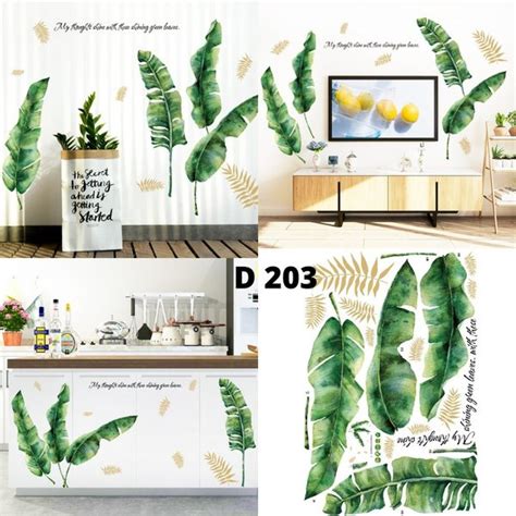 Jual D203 Daun Pisang Stiker Dinding Daun Pisang Wallstiker Dinding