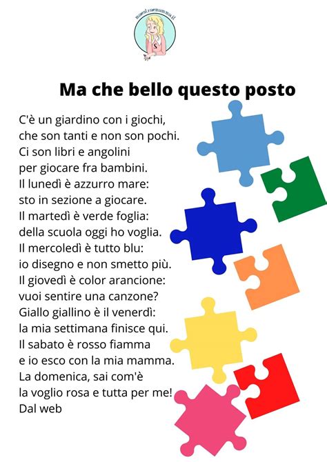 Poesie E Filastrocche Per Associare I Colori Ai Giorni Della Settimana