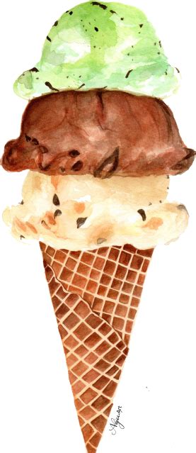 Ice Cream In Watercolor Ice Cream Watercolor Png Clipart Large Size Png Image Pikpng