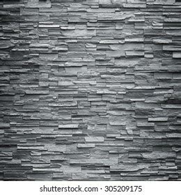 Pattern Decorative Black Slate Stone Wall Stock Photo (Edit Now) 305209175