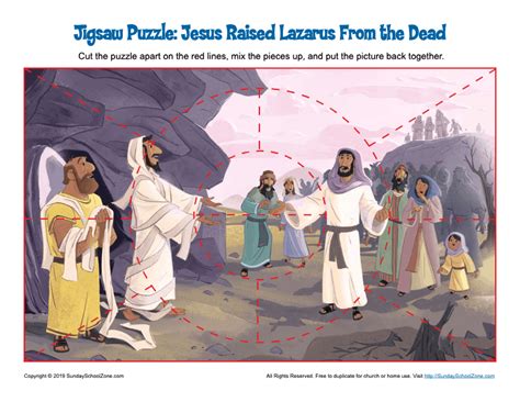 Jesus Raised Lazarus From The Dead Jigsaw Puzzle Sunday School Zon