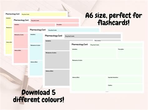 Free Printable Pharmacology Flash Cards - Printable Templates