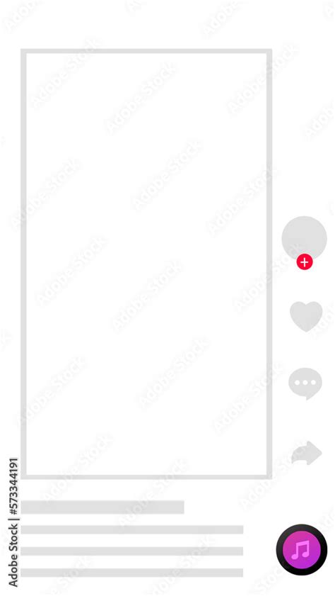 Transparent template for a mockup or stencil for the Tiktok screen in ...