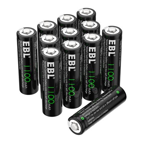 Buy EBL 12-Pack 1100mAh AA Battery Ni-CD Rechargeable Batteries for ...