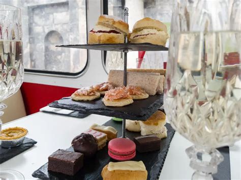 Afternoon Tea on the Red Bus Bistro in Edinburgh, Scotland