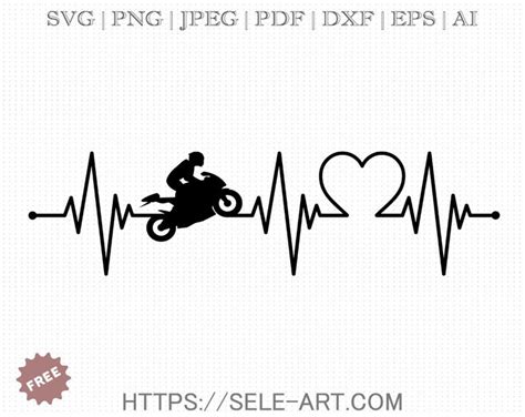 Free Heartbeat Motorcycle SVG Free Svg With SeleART Free Svg Svg