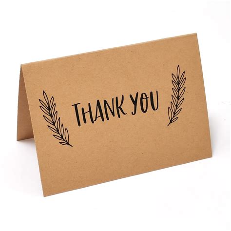 10 Sheets 10145cm Kraft Paper Thank You Folding Cards Writable