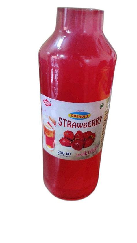 Red 200ml Oberoi Strawberry Soft Drink Liquid Packaging Type Glass