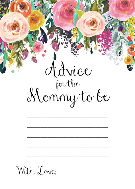 Advice For Mommy To Be Card  Magical Printable