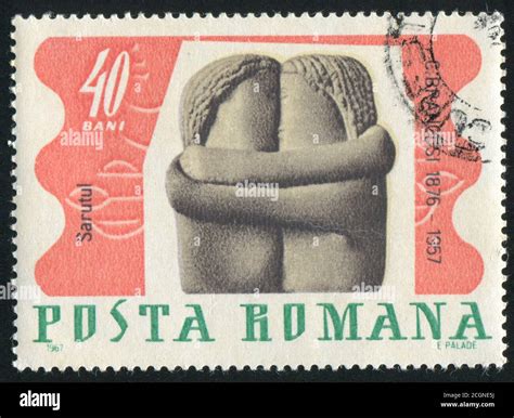 Romania Circa Stamp Printed By Romania Shows The Kiss By