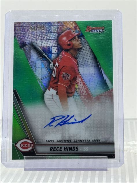 RECE HINDS 2019 BOWMAN S BEST AUTOGRAPH GREEN REFRACTOR AUTO 99 Q2287