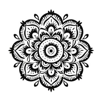 Black Color Mandala White Background D Mandala Mandala Drawing Png