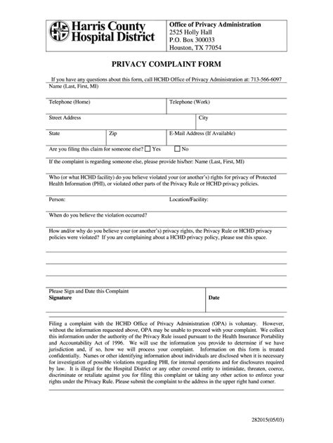 Patient Complaint Form Fill Online Printable Fillable Blank