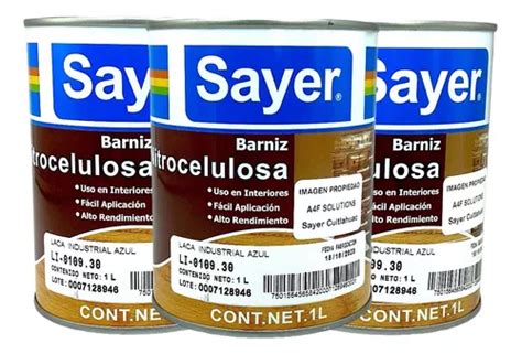 Pintura Para Madera Sayer Lack Varios Colores 3 Pzas Azul