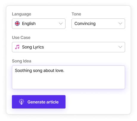 AI Song Lyrics Generator Lyric Helper Writer Create Now