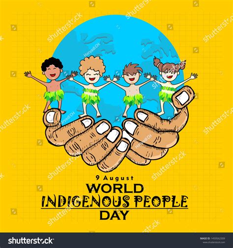 World Indigenous People Day Poster เวกเตอร์สต็อก ปลอดค่าลิขสิทธิ์