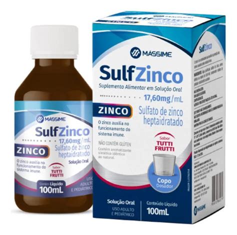 Sulfato De Zinco Para Diarreia - SULFZINCO SULFATO DE ZINCO 17,60MG - 100ML SABOR TUTTI FRUTTI 1138287 ...