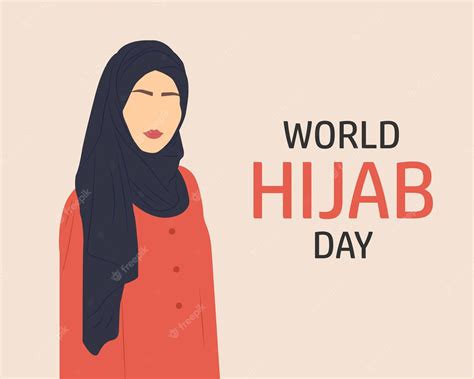 Premium Vector World Hijab Day Female Portrait Vector Illustration