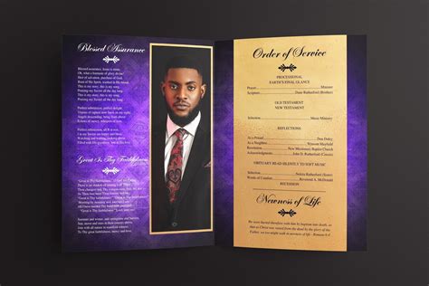 8 Page Funeral Program Template Canva Funeral Template Printable Editable Bi Fold Obituary