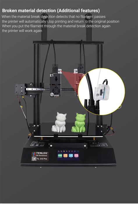 New TENLOG TL D3 PRO With TMC2208 Independent Dual Extruder 3D Printer