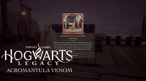 Hogwarts Legacy Acromantula Venom Field Guide Pages YouTube