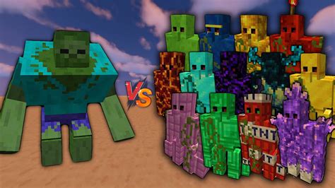 Mutant Zombie Vs Extra Golems Army Minecraft Mob Battle Youtube