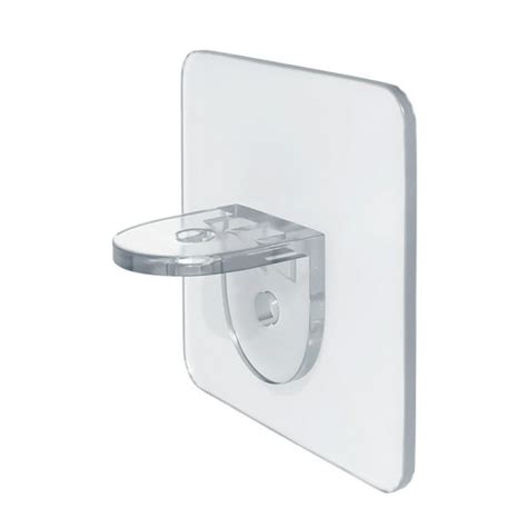 L Large No Punch Bulkhead Tray Adhesive Bracket For Shelf Clear Pvc