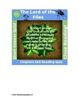 The Lord Of The Flies Chapters 5 6 Short Answer Quiz With Teacher Key