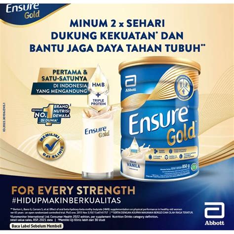 Jual Ensure Gold Coklat Vanila 800 Gr EXP Juni 2025 Shopee Indonesia