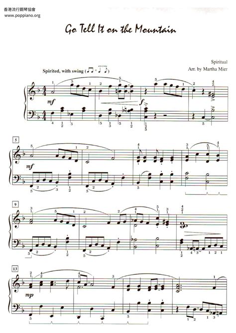 Spiritual Go Tell It On The Mountain Sheet Music Pdf Free Score