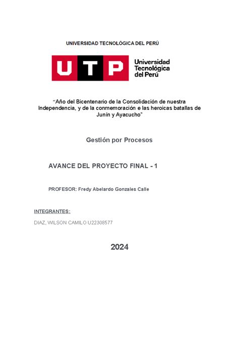 Indice DEL Trabajo Final Año del Bicentenario de la Consolidación de