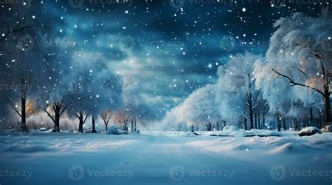 Winter landscape beautiful nature with snowy in dark night at forest ...