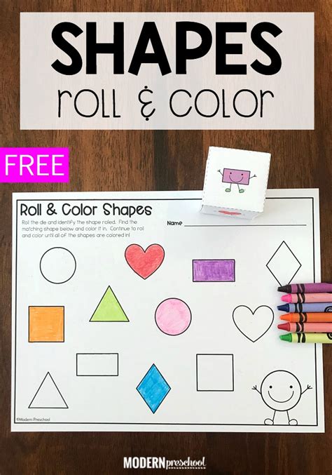 Shape Roll & Color Math Activity | Color math activities, Shape ...