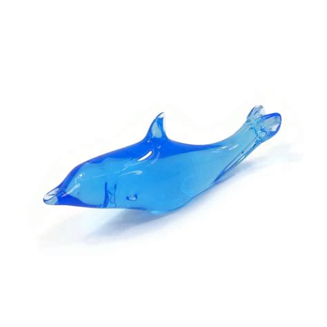 Vintage Ron Roy Blue Art Glass Dolphin Signed 1996 Figurine Etsy