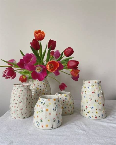 Ваза для цветов, hand made | Idées de poterie, Pot en poterie, Peinture ...