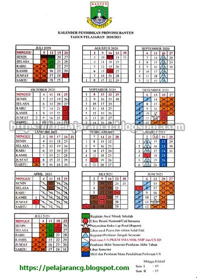 Kalender Pendidikan Tahun Ajaran Provinsi Banten Kurikulum