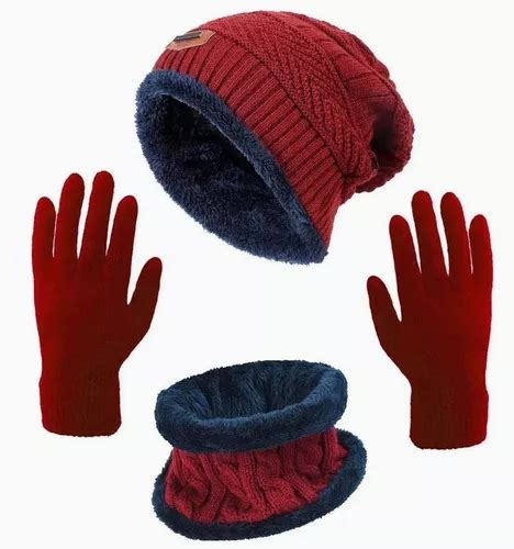 3 En 1 Gorro Bufanda Guantes Cuello Unisex Invierno Frío MercadoLibre