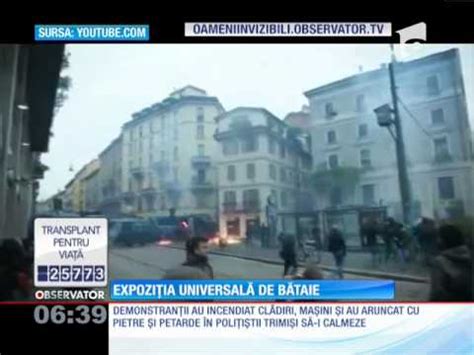 Proteste incendiare la Expoziţia Universală de la Milano YouTube