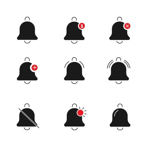 Premium Vector Notification And Bell Icon Set Vector