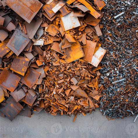 Recycle metal recovery concept. Industrial scrap metal pile with
