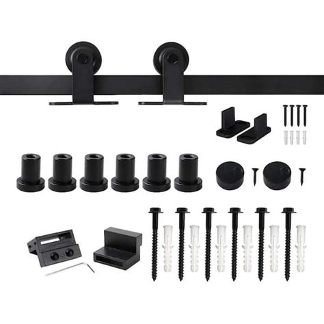 WINSOON 7 5 Ft 90 In Top Mount Sliding Barn Door Hardware Track Kit