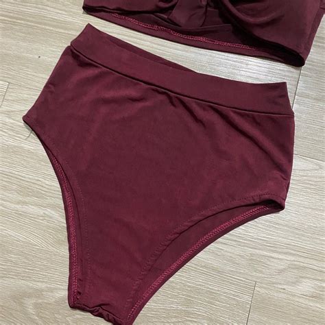 Maroon Bikini Women S Fashion Swimwear Bikinis Swimsuits On Carousell