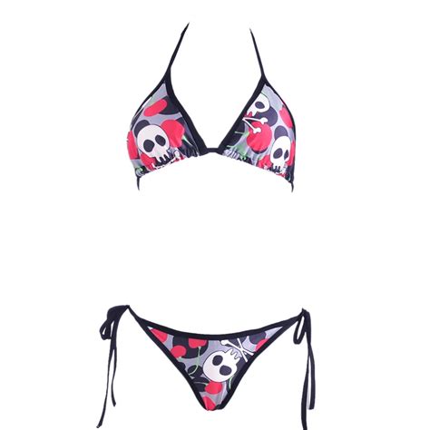 Hot Sale 2016 New Style Color Skull Bikinis For Women Push Up Beach