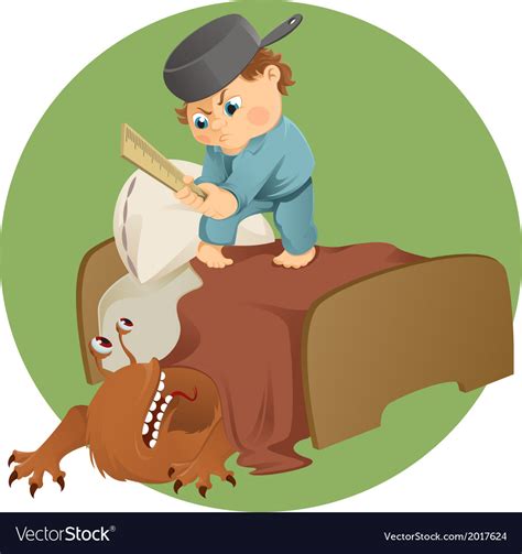 Monster under bed Royalty Free Vector Image - VectorStock