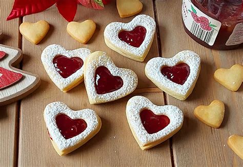 Biscotti Cuore Di Lampone Dolce Ripieno Marmellata Cucinare Come Amare