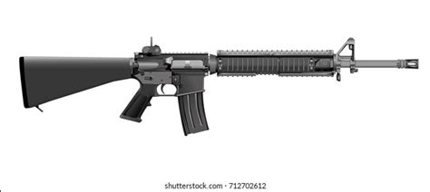 M16 Rifle Vector Isolated On White Stock Vector Royalty Free