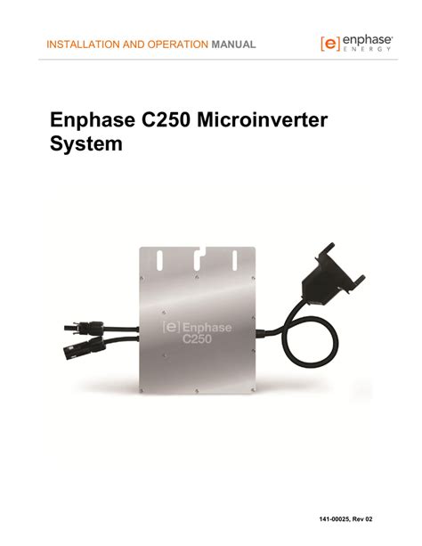 Enphase C250 Microinverter System Installation And Operation Manual