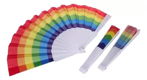 Abanicos X 12 Unidades Arco Iris Multicolor Bandera Orgullo Cuotas