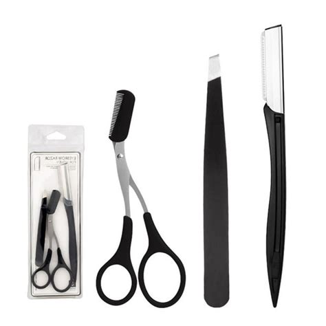 3 In 1 Eyebrow Scissors Kit，scissors Set For Womens Eyebrow Combing